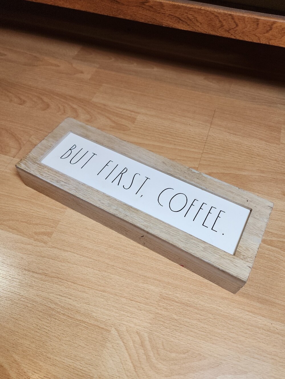 Rae Dunn Wood Sign Bundle "Let's Eat" "But First Coffee" Preowned - Picture 3 of 15